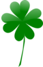 Four Leaf Clover Shaded Clip Art